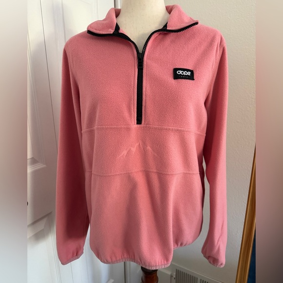 Dope Women's Pink Fleece Half Zip Sweater- Medium - Picture 2 of 4